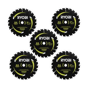 7-1/4" X 24T CARBIDE TEETH THIN KERF CIRCULAR SAW BLADE SET (5 PIECE)